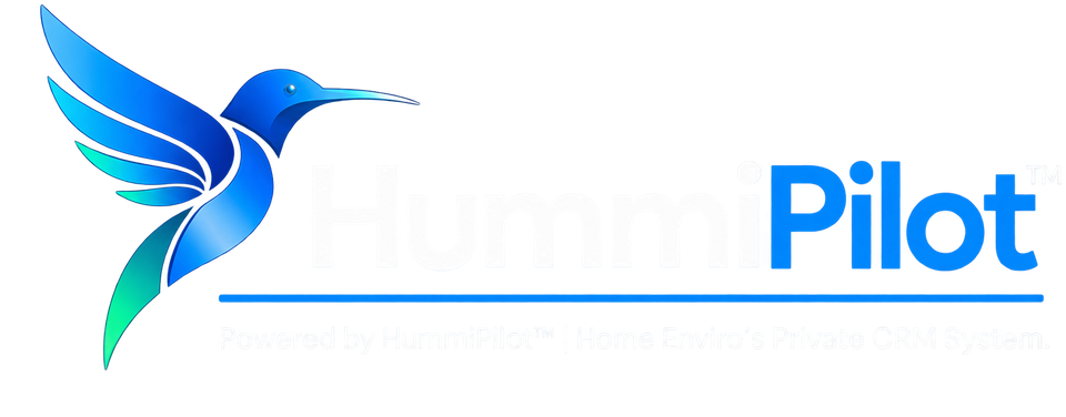HummiPilot logo, a blue hummingbird beside the HummiPilot wordmark